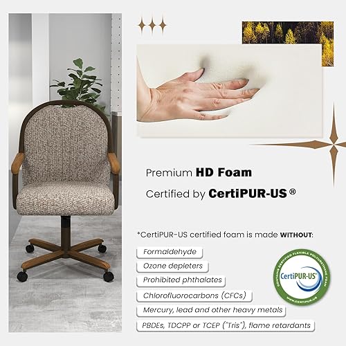 Miniatura 5 de Chromcraft Douglas Juego de 4 sillas de comedor casuales Sillas de comedor clásicas giratorias con inclinación con ruedas, sillas de madera con