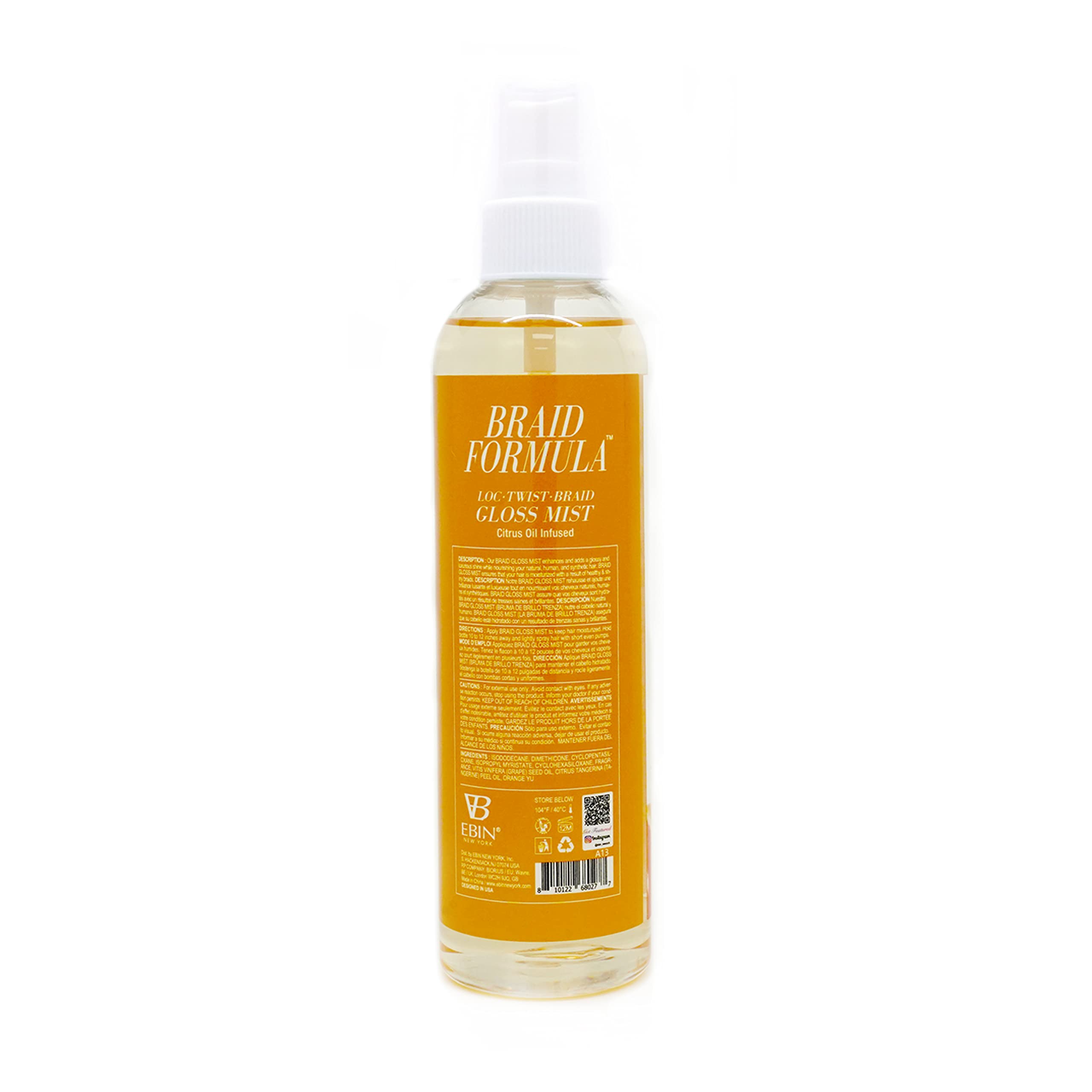 Braid Formula Loc Twist Braid Gloss Mist - Infundido con aceite cítrico, nutriente 2