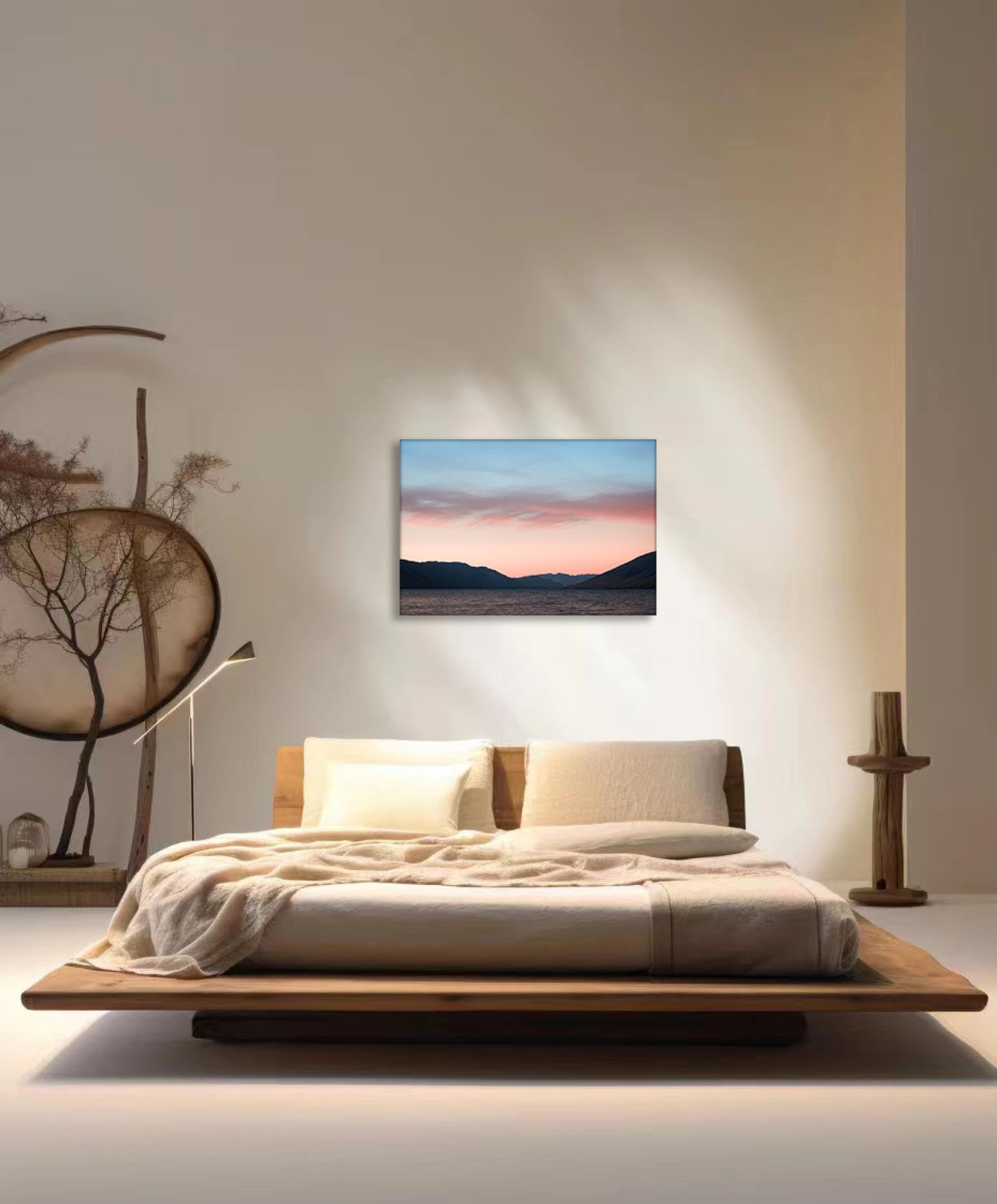 GRASKY Strand sonnenuntergang bild sonnenuntergang bild auf leinwand wandbilder landschaftsbilder mit rot Leinwandbilder Berge, Meere, WolkenWohnzimmer Deko Kunstdrucke 80X120cm(31x47in) Innenrahmen