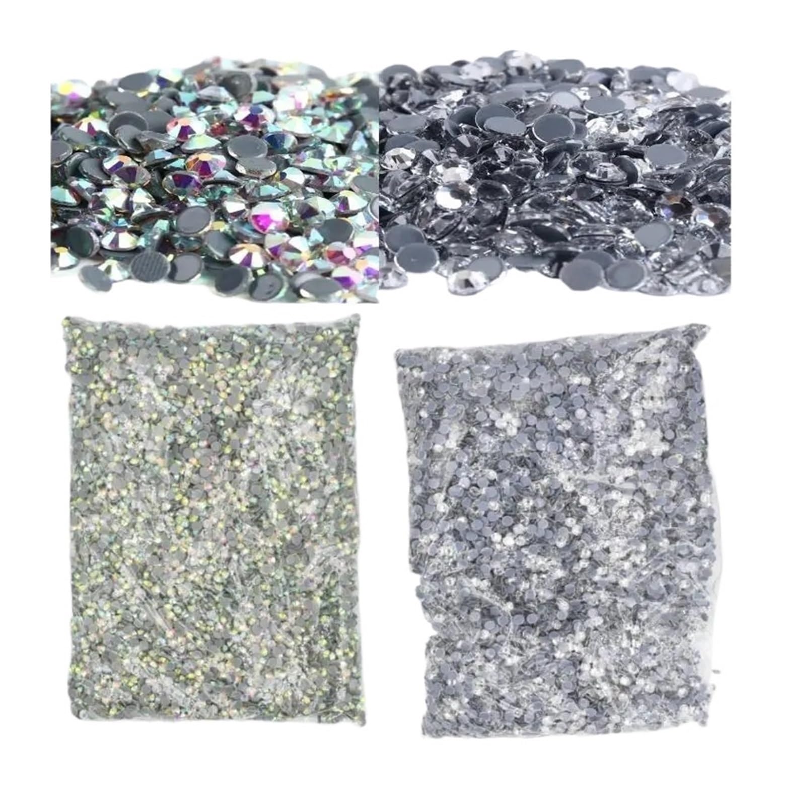 Hotfix Strasssteine ​​Hotfix ​​Großpackung Crystal AB Glas Strass Aufbügeln(Glue Crystal Clear,Ss4- 14400pcs)