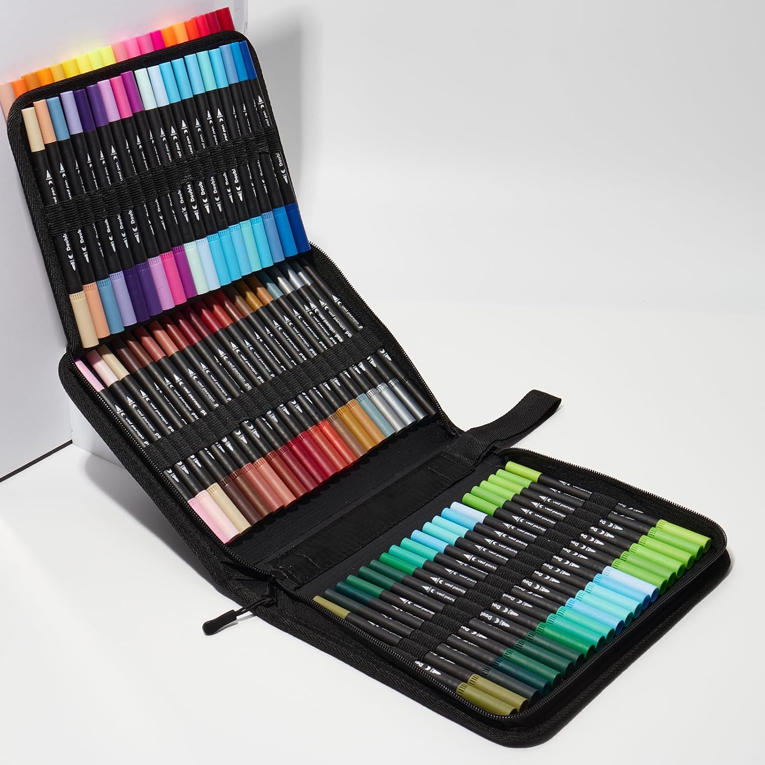 Markers for Adult Coloring Books No Bleeding - Dual Tip Art Coloring Markers Set with Foldable Case for Drawing, Painting, Fine Tip and Brush Tip Water Based Brush Pens for Artists (80 Colors)