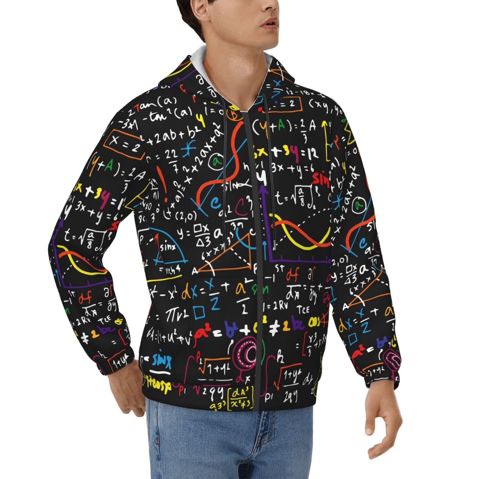 Sweat à capuche mathématique pour homme pull d'automne décontracté - 8