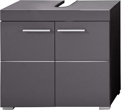 Trendteam Spiegelschrank Amanda - 60x77x17cm Grau Hochglanz