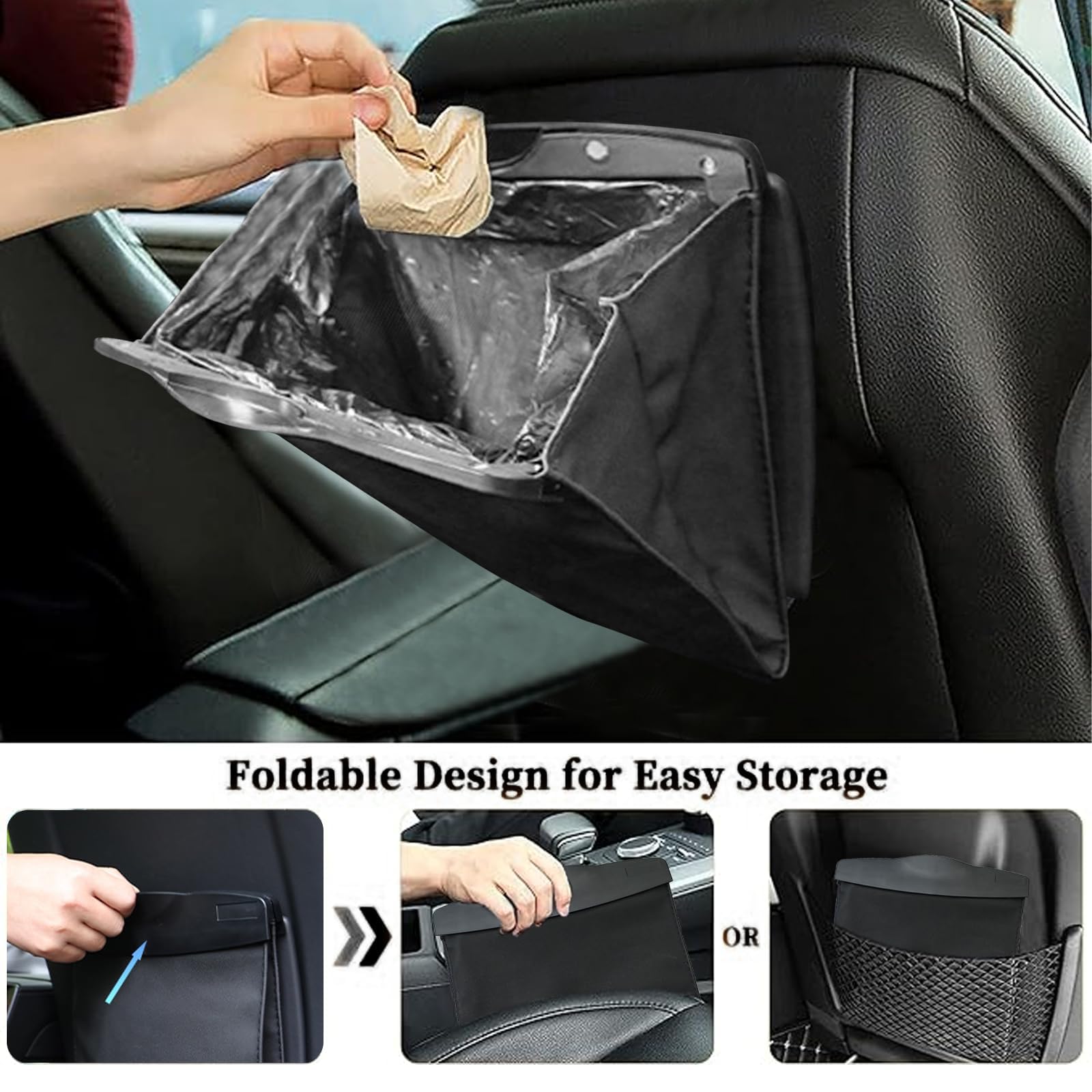 Wondora Auto Mülleimer - Magnetisch, Faltbar, Für Beifahrer & Rücksitze