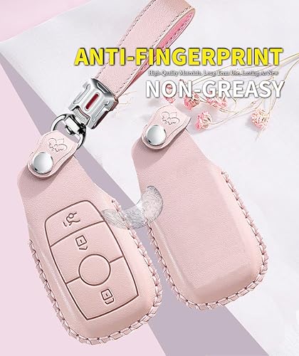 Miniatura 3 de ontto Funda de piel con 3 botones para llaves de automóvil, funda de protección completa para Mercedes-Benz Clase A, Clase C, Clase G 2019-2021,