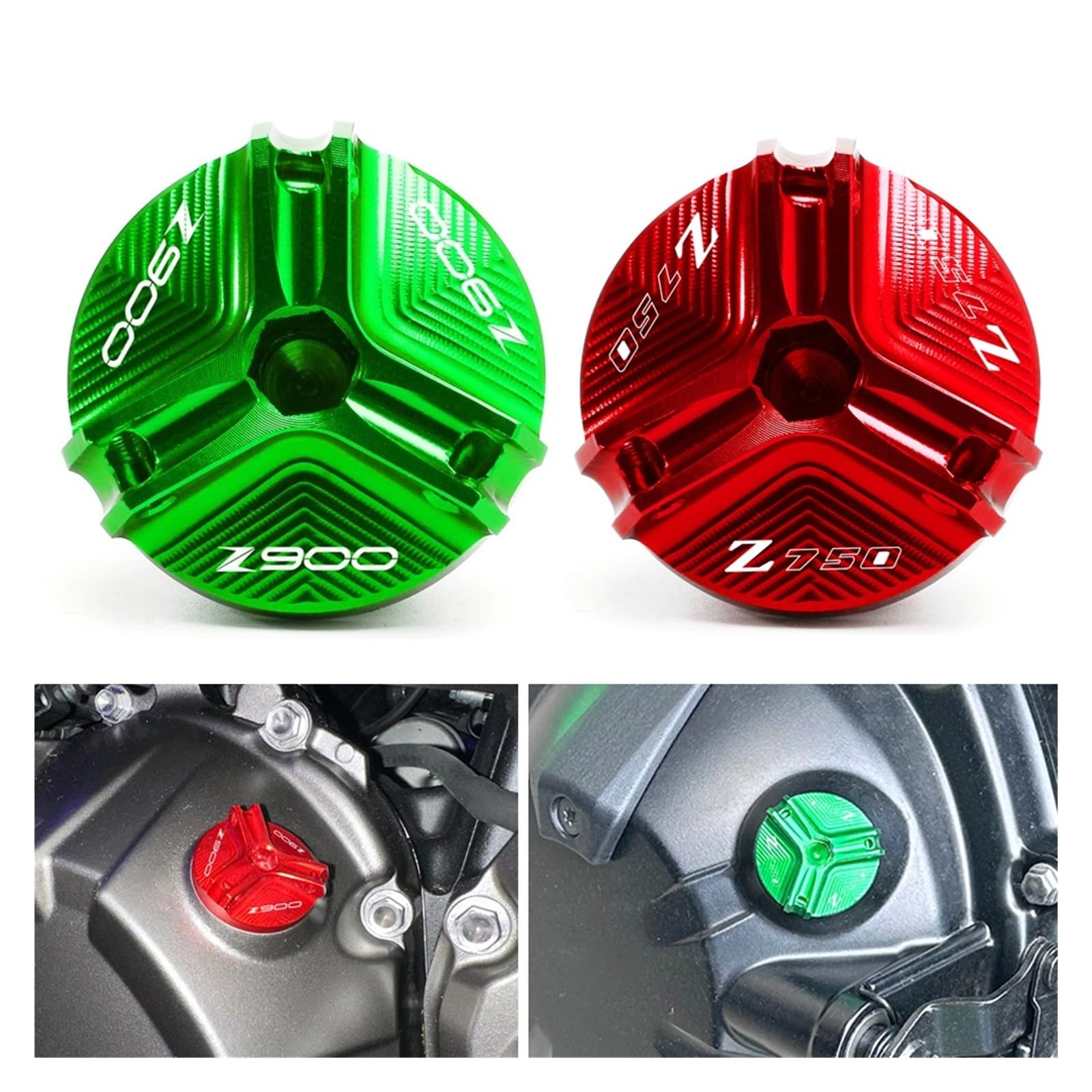 Bouchon De Remplissage D'huile Moteur En Aluminium CNC - Design Stylé Pour Kawasaki Z900 (2017-2024) & Z750 (2004-2012)