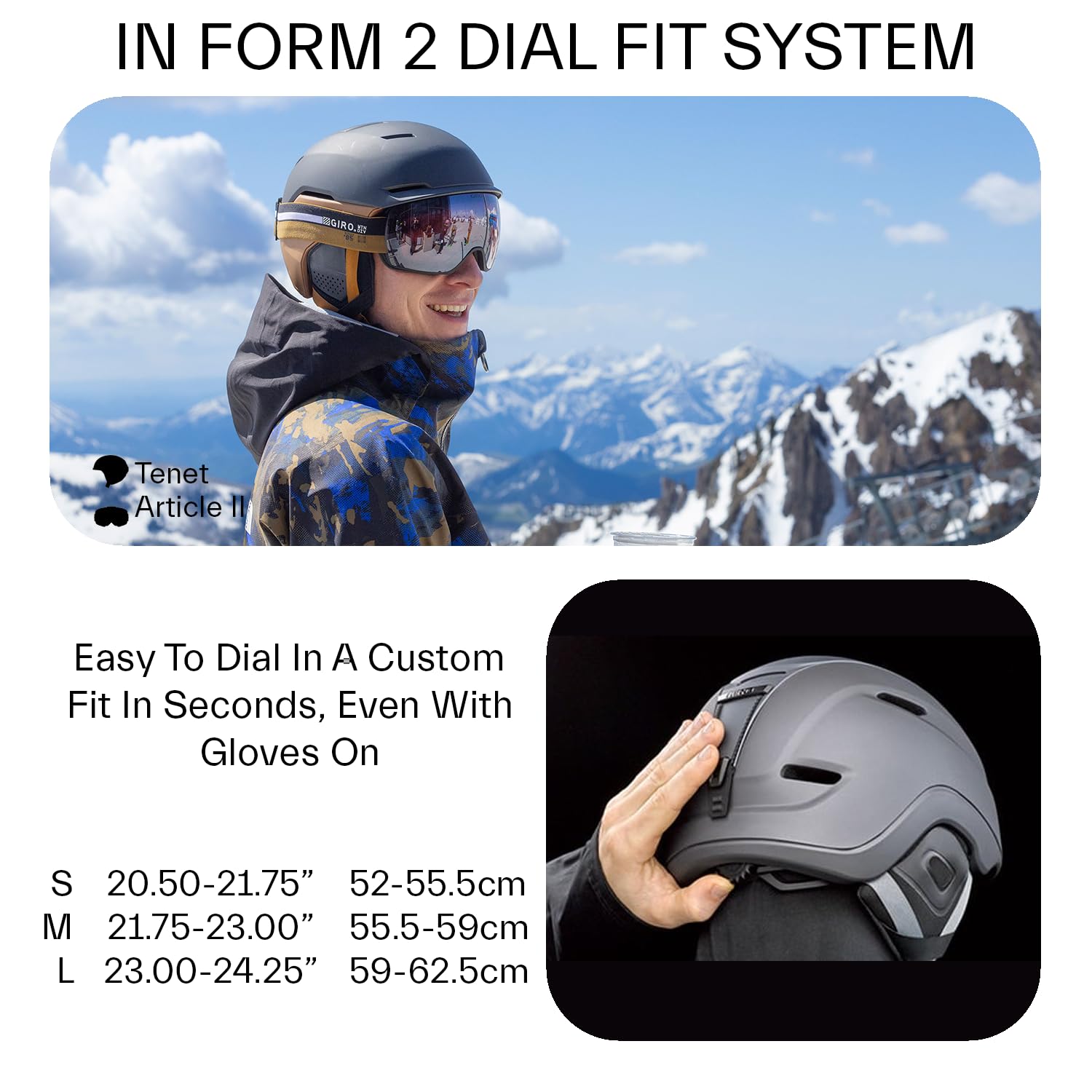 Giro Tenet MIPS Snow Helmet - Matte Black/Multi - Size M (55.5