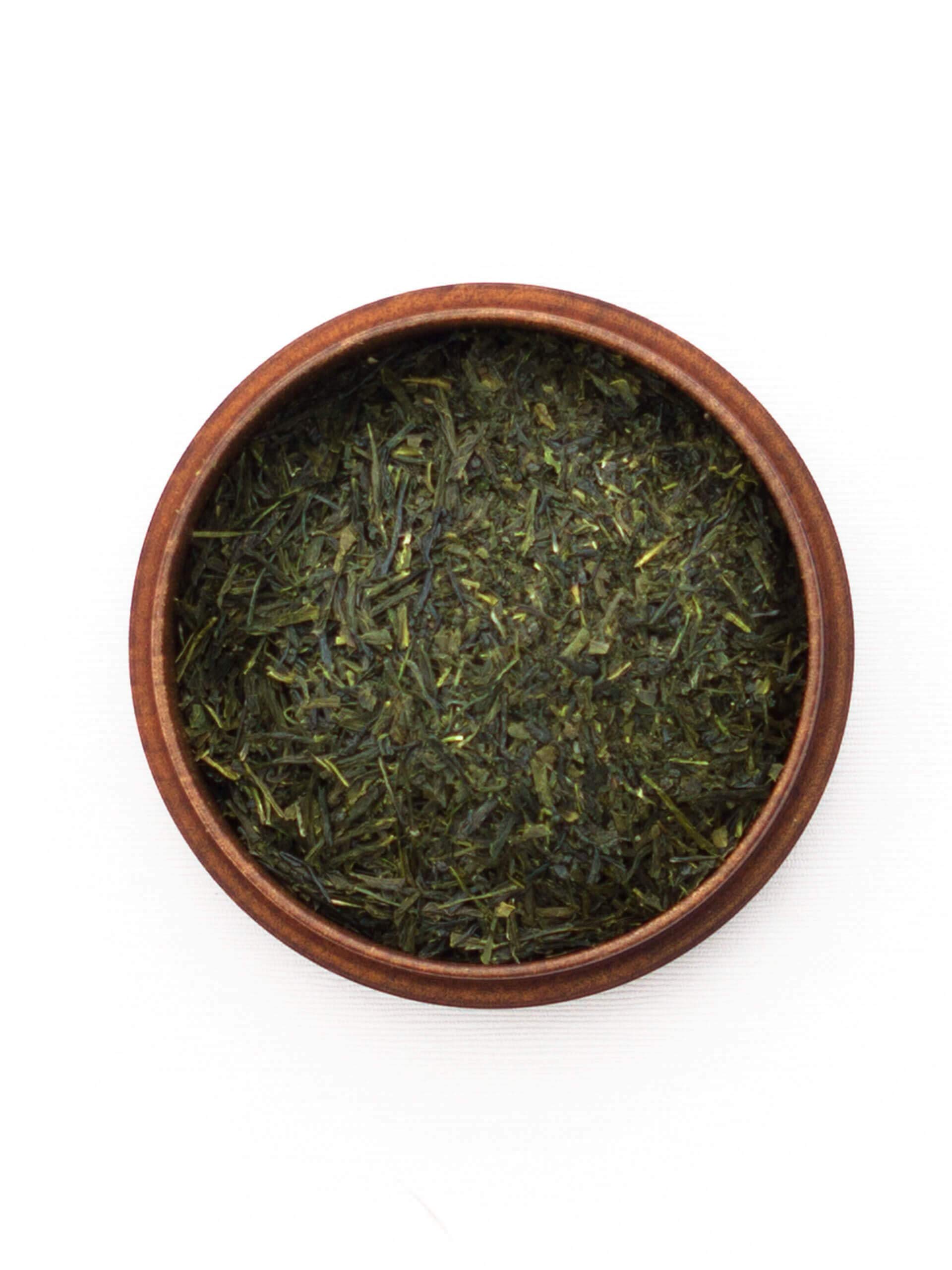 Japanischer Grüner Tee Sencha Konomi, BIO, Super-Premium. 100g, lose, nicht aromatisiert. Kleiner Tee-Garten Präfektur Shizuoka. Dunkel-Grüne, feine Blätter, intensives Aroma.