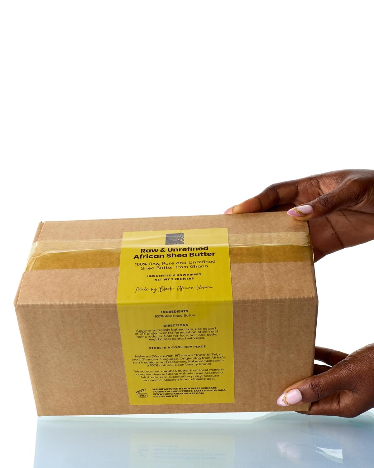 Raw African Shea Butter, Fairtrade from Ghana, West Africa. Unrefined, Organic, Handmade Pure Shea for DIY Skincare & Haircare or Use Alone 2.2kg (4.85lb) - Image 3