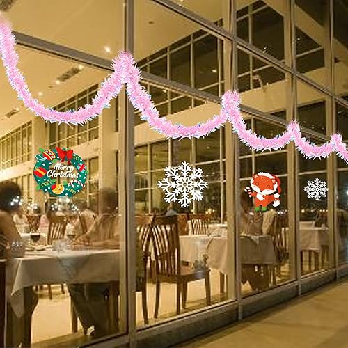 Vista 56 de LOMIMOS Guirnalda de oropel de Navidad de 32.8 pies, decoración blanca brillante para árbol de Navidad, fiesta, suministros de boda Blanco