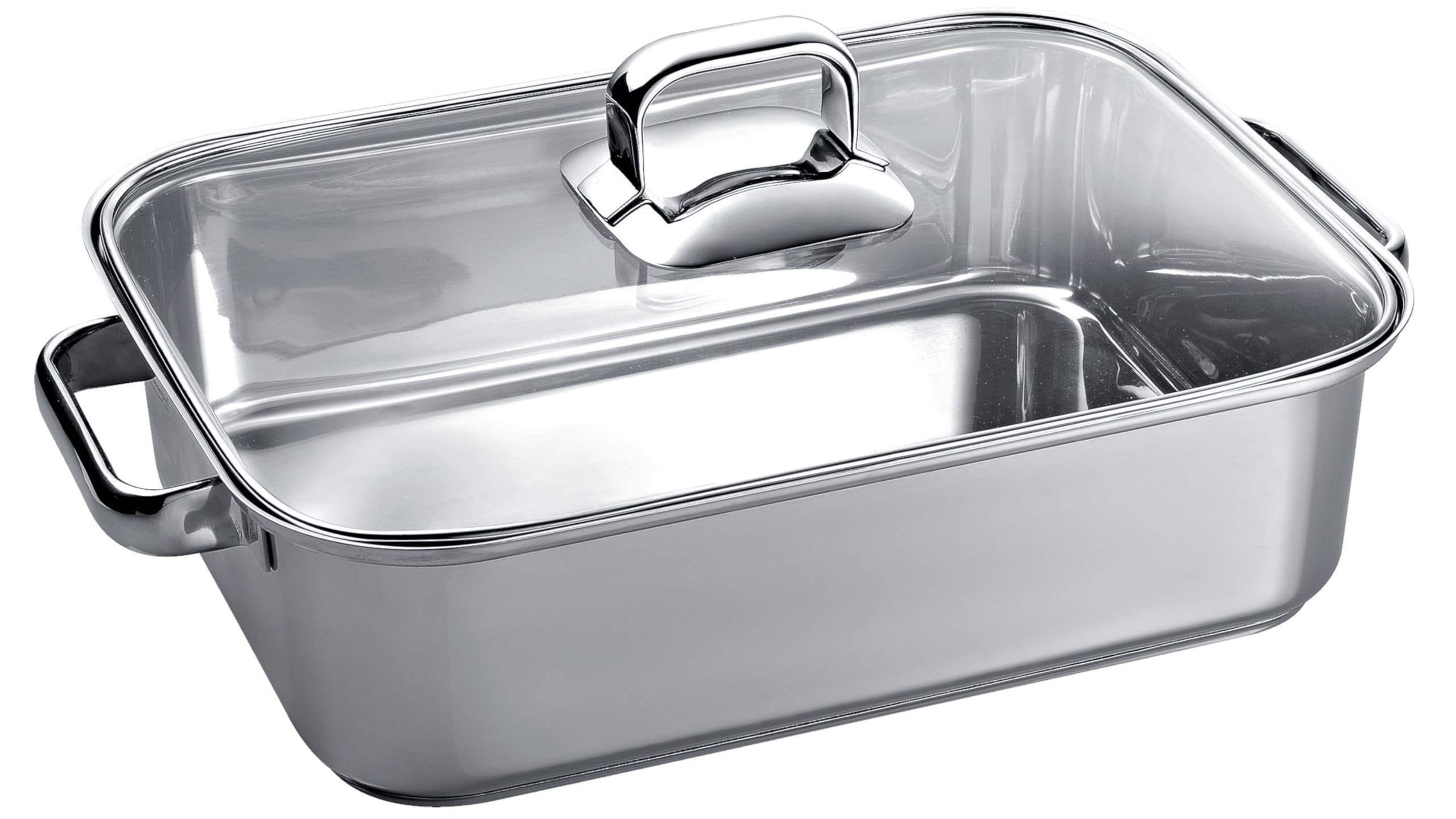 NEFF Z9410X1 Bräter, 30,8 cm, Made in Germany, speziell für FlexInduction entwickelt, spülmaschinenfester Edelstahlbräter mit Glasdeckel, geeignet für Braten, Schmoren und Köcheln bis 250 °C