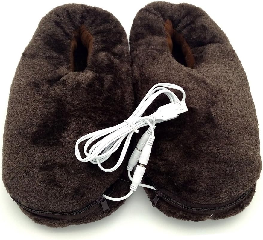 USB Heating Slipper,Electric Heated Pad Shoes Soft Wear for Feet Keep Warm Indoor Home,1 Pair