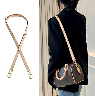 Doxo Vachetta Leather Strap Purse Straps Replacement Crossbody for L V Speedy Diane Pochette Alma BB Handbag Shoulder Bag, Width 0.59''/1.5cm, Adjustable Length 39.4''-47.2''(100-120cm),Beige