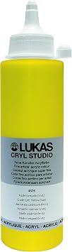 Lukas CRYL Studio Artist Acrylic Paint, Cadmium Yellow Hue, 250 ml Bottle - High Pigment Acrylic Paints for Canvas Painting, Large Scale Works - Medium-Viscosity, Water-Mixable, Fast Drying