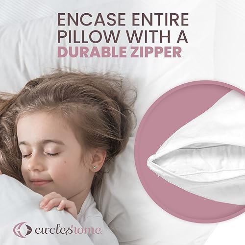 Miniatura 6 de Mastertex - Fundas de almohada con cremallera, 100% algodón, transpirable, silenciosa, color blanco, protege de la suciedad, los ácaros del polvo y