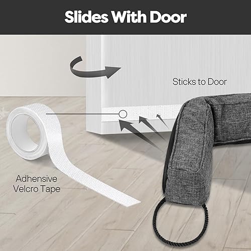 Miniatura 8 de Tope de puerta con peso, tope de corrientes de aire frío de 36 pulgadas para parte inferior de la puerta, aire frío debajo de la puerta, luz, ruido