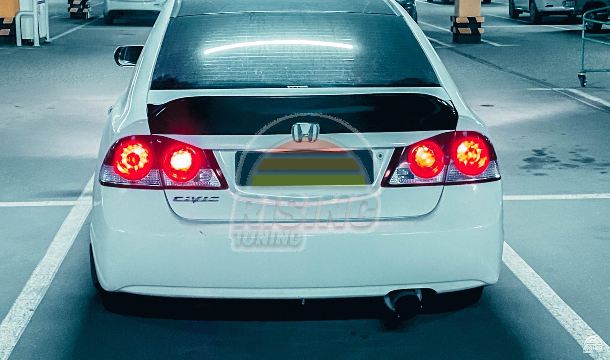 Fyralip Trunk Lip Spoiler For Honda Civic 7th Gen ES1 Sedan (01-05) – Unpainted Black Polyurethane