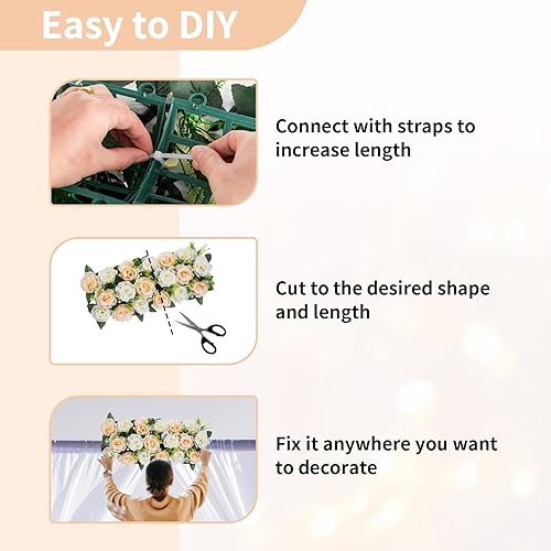 Miniatura 6 de NUPTIO Centros de mesa florales de boda para mesas, 10 arreglos florales de primavera de 19.6 pulgadas de largo, centro de mesa artificial, arreglo