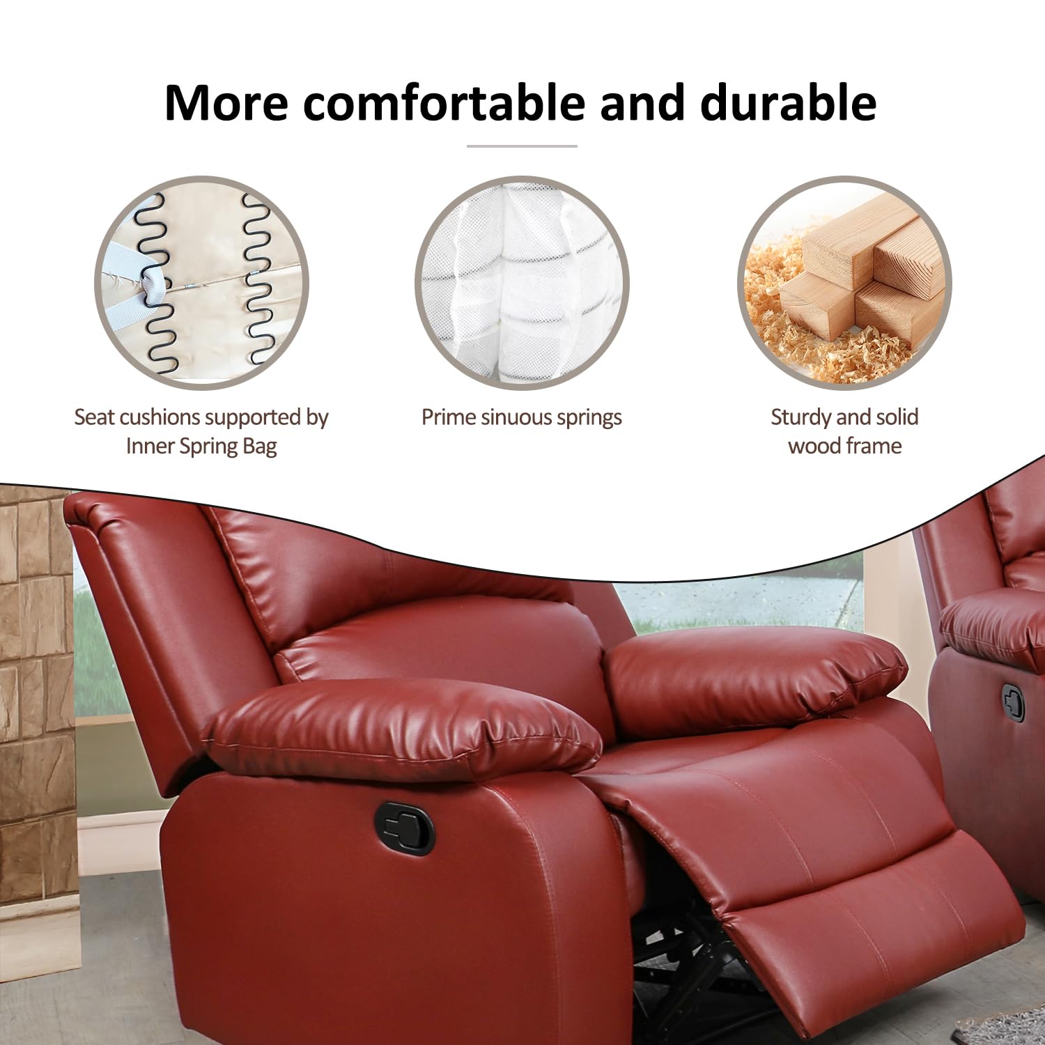 Amazon.co.jp: Ainehome リビングルーム家具セット レザー 