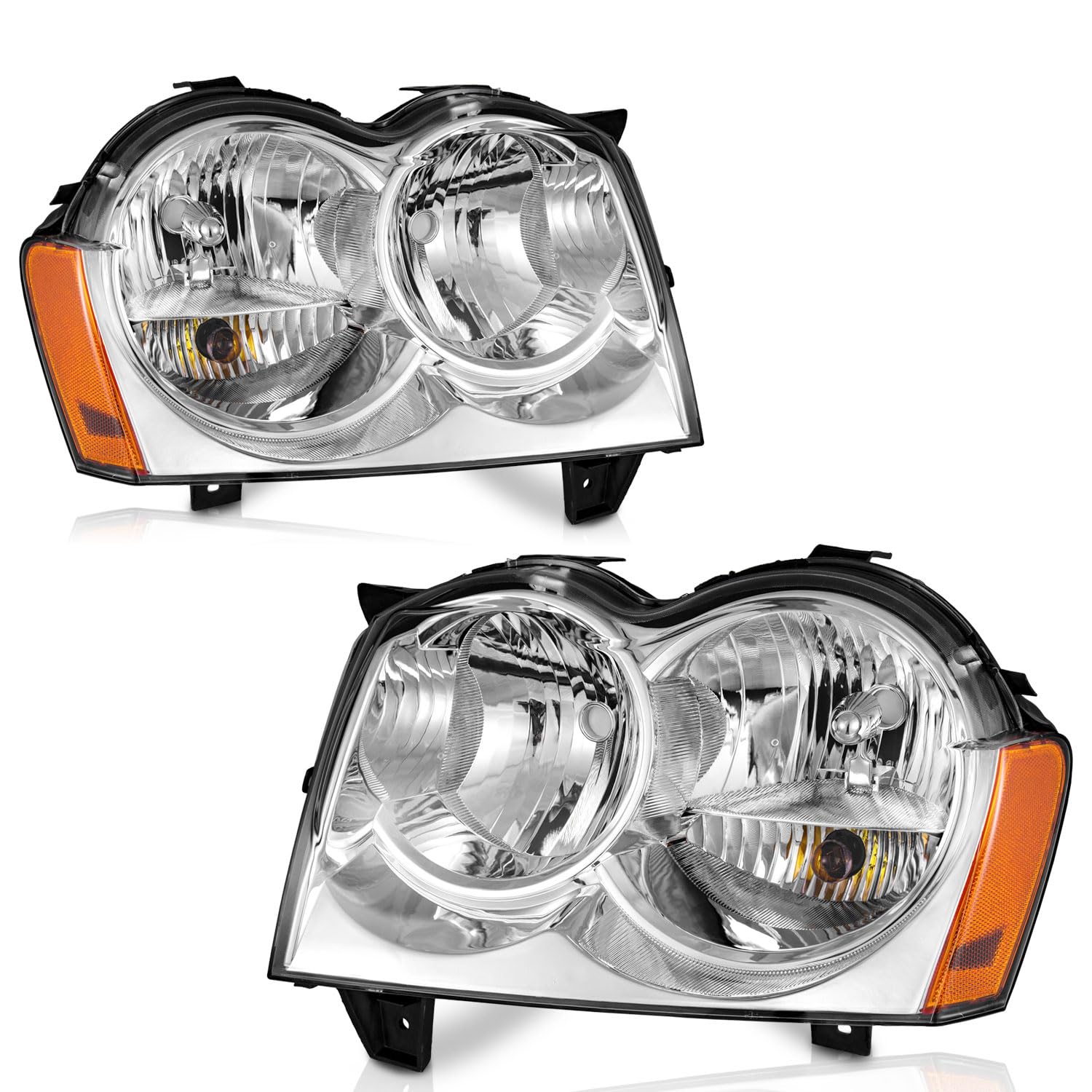 WEELMOTO Chrome Halogen Headlights