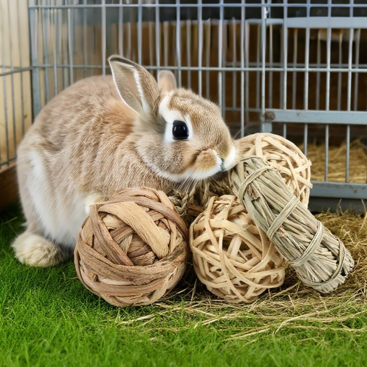 BATINO 12Pcs Rabbit Toys, Rabbit Treats Chew Toys for Teeth Bunny Boredom Breakers - Image 3