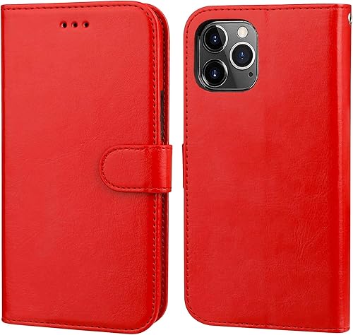 Bocasal Funda tipo cartera para iPhone 11 Pro Max con tarjetero de piel sintética, función atril, a prueba de golpes, correa de muñeca protectora