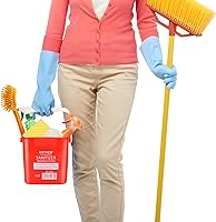 Vista 5 de Matthew Cubo de Detergente y Desinfección de Limpieza Balde de Plástico de 6 Cuartos, Juego de 6 Contenedores Cuadrados, Pico Incorporado con Mango