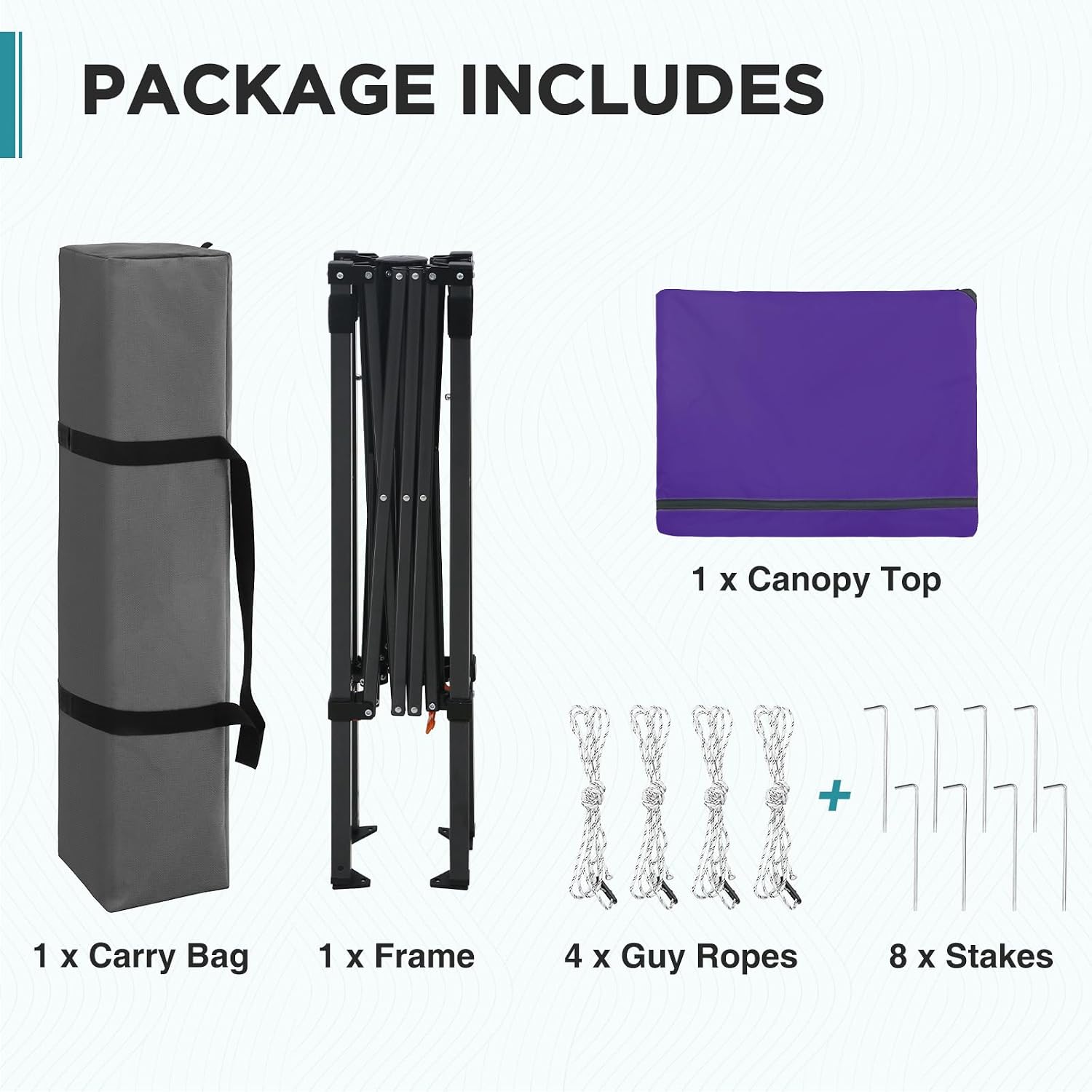EAGLE PEAK 6x4 Instant Pop Up Canopy Tent, Purple | Small Portable Canopy with Carry Bag, Lightweight Pop Up Outdoor Tent for Beach, Camping & Sports, Easy Setup, Ultra Compact