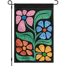 Resist Garden Flag 12x18 Inches - Double sided floral design subtle anti protest logo courtyard outdoor terrace windows porch Garden