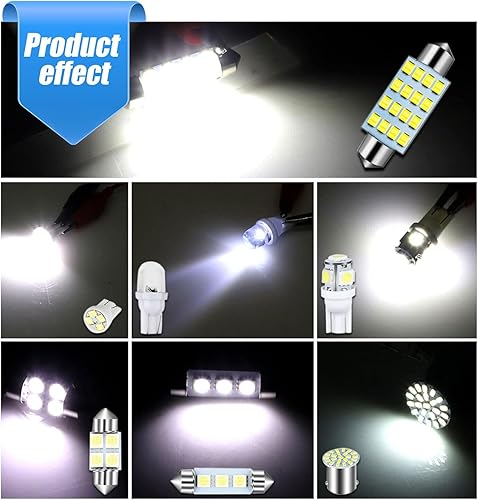 Miniatura 6 de Juego de 42 luces LED de cúpula para automóvil, 12 V 5050, impermeables, accesorios de luz de matrícula de vehículo, kit universal de repuesto de