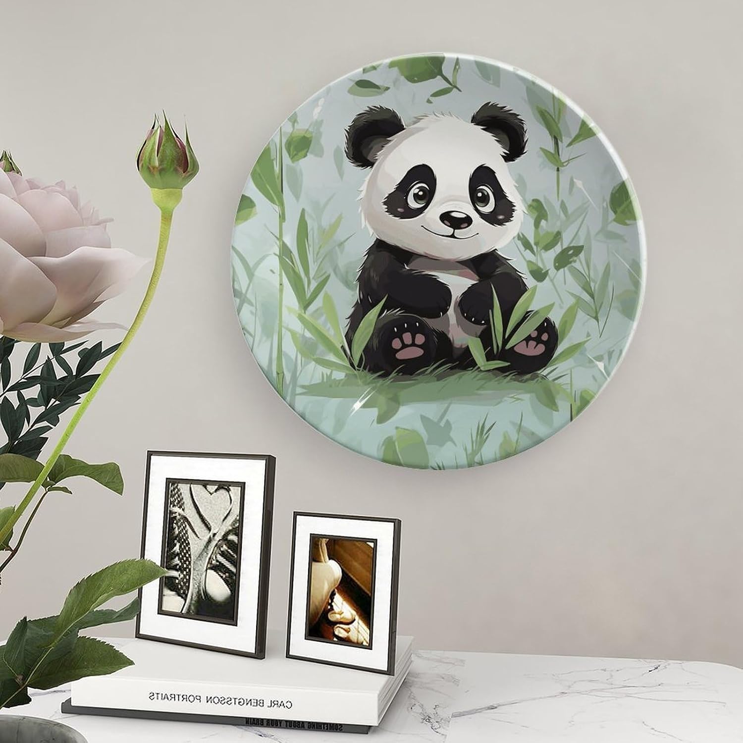 Panda Ceramic Decorative Plate for Home, Bone China Plates image 5