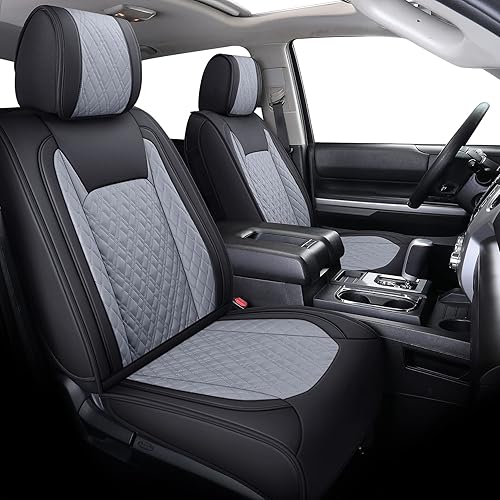 Aierxuan Juego completo de fundas de asiento para Toyota Tundra 2008-2023 CrewMax de doble cabina para camioneta impermeable de cuero limitado