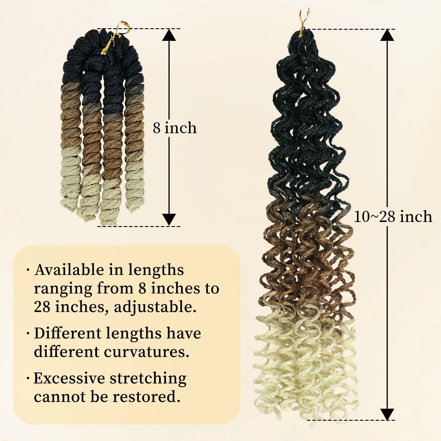 8 Packs of 55-Inch Wavy Small Box Braids Crochet Hair - Knots, Curls, and Waves with ZiZi Braids, Synthetic Hand Crochet Extensions, 14 Strands/Pack - Ideal for Black Women(1B/30/613)