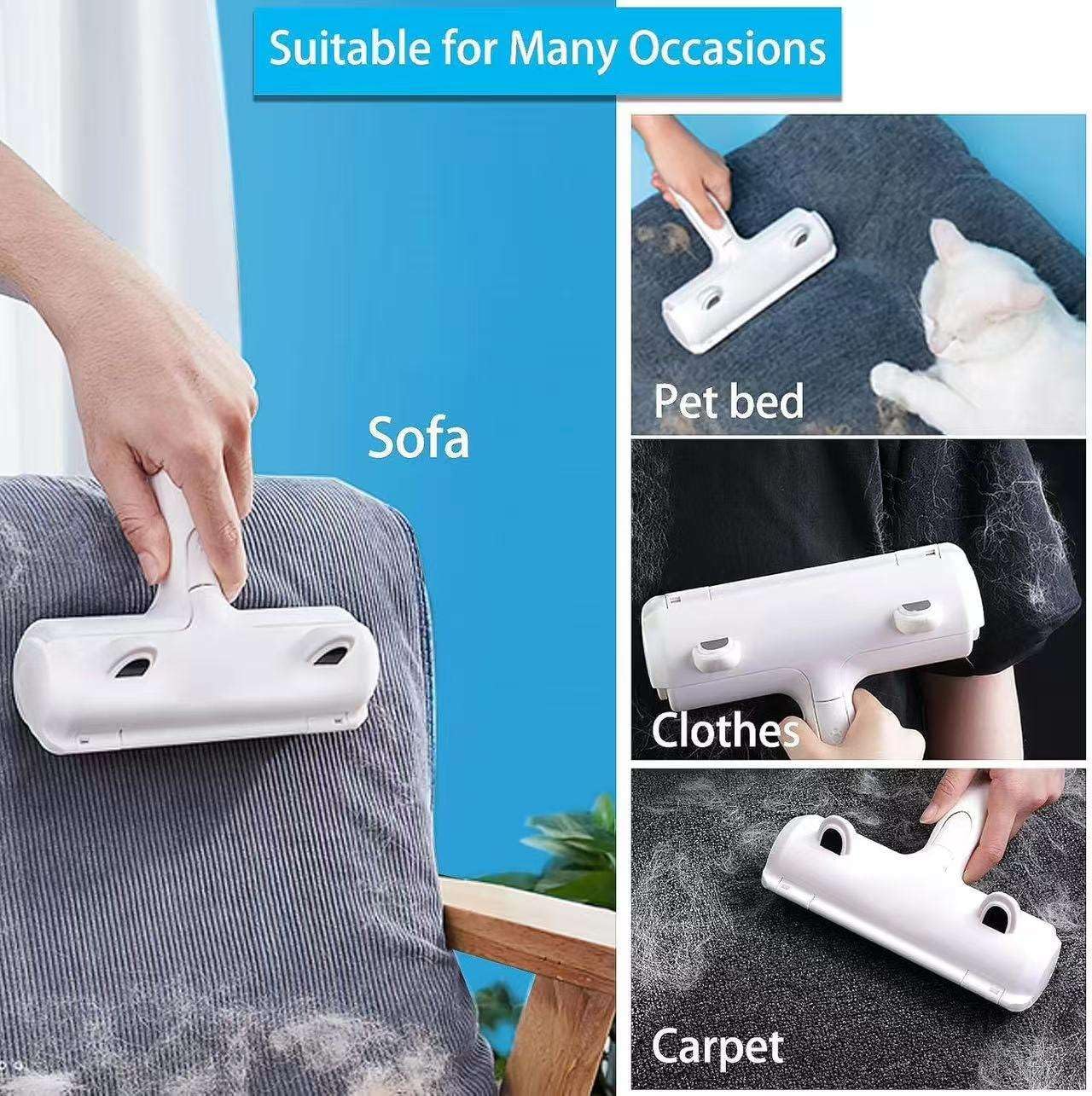 Brosse Anti-Poils Animaux Chat et Chien – Rouleau Réutilisable Épilateur, Enlève Poils sur Canapé, Lit, Tapis, Voiture, Arbre à Chat et Panier