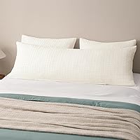 Vista 11 de PHF Fundas de almohada ultra suaves con tejido de gofre, tamaño King, sin inserto, paquete de 2 fundas de almohada de 20" x 36", fundas de almohada