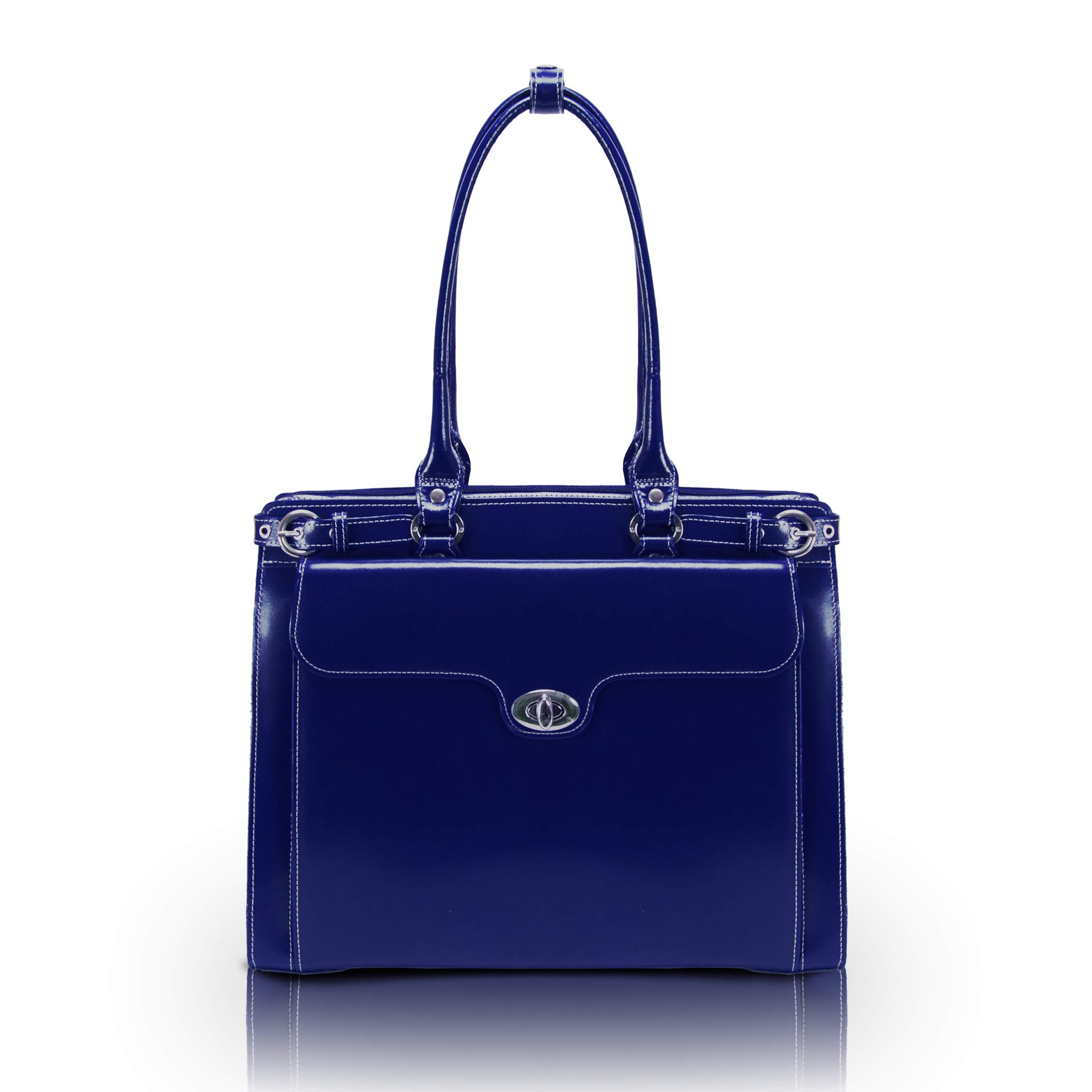 McKlein, W Series, WINNETKA, Top Grain Cowhide Leather, 15" Leather Ladies' Laptop Briefcase, Navy (94837)