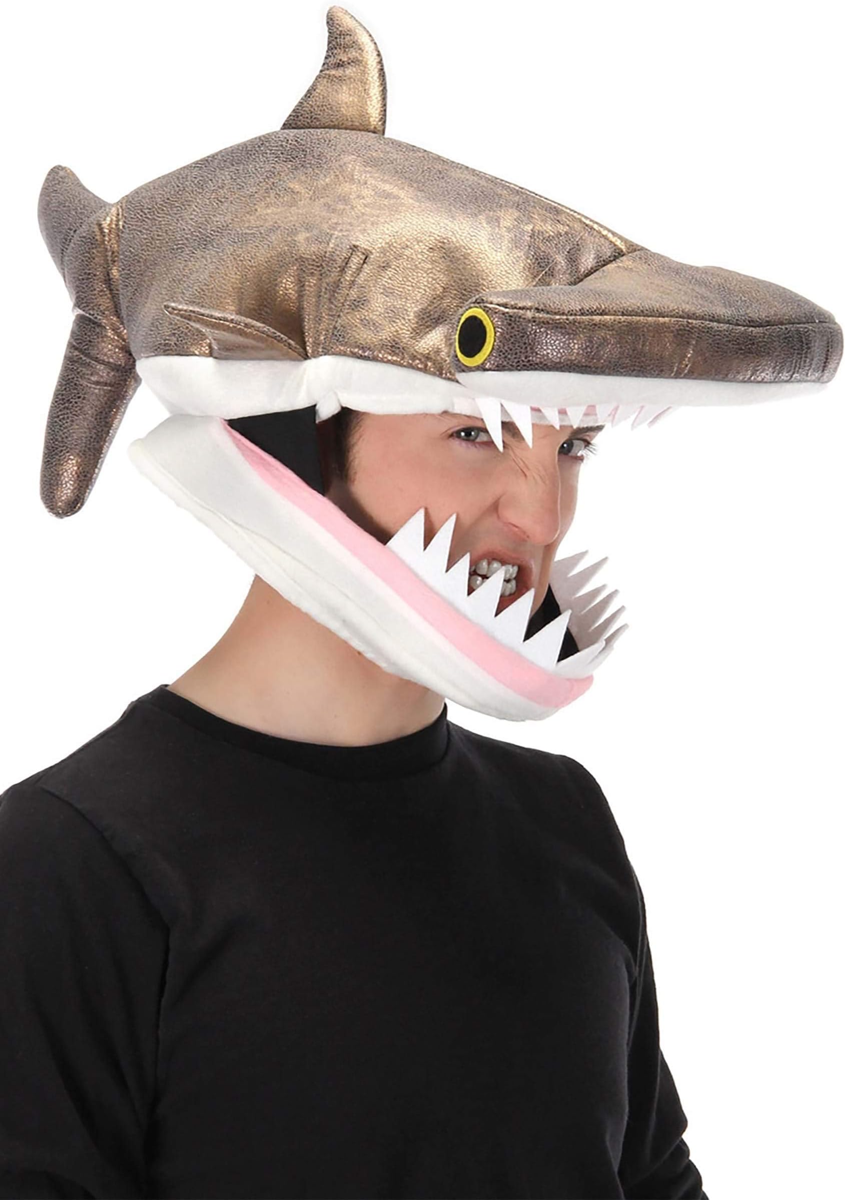 Hammerhead Shark Jawesome Hat - Stretchy Suede with Scaly Shine, Adjustable Fit, Costume Headwear Standard