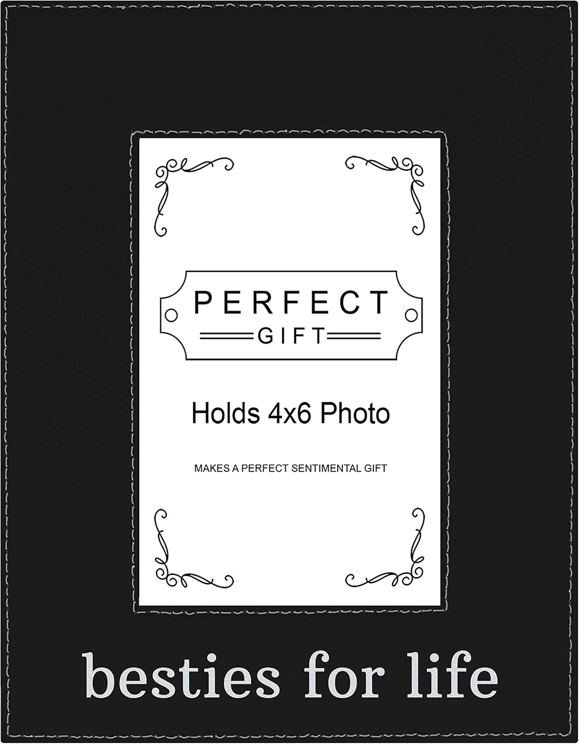 ThisWear Lifelong Best Friends Frame Besties for Life 4x6 Leatherette Photo Frame Black