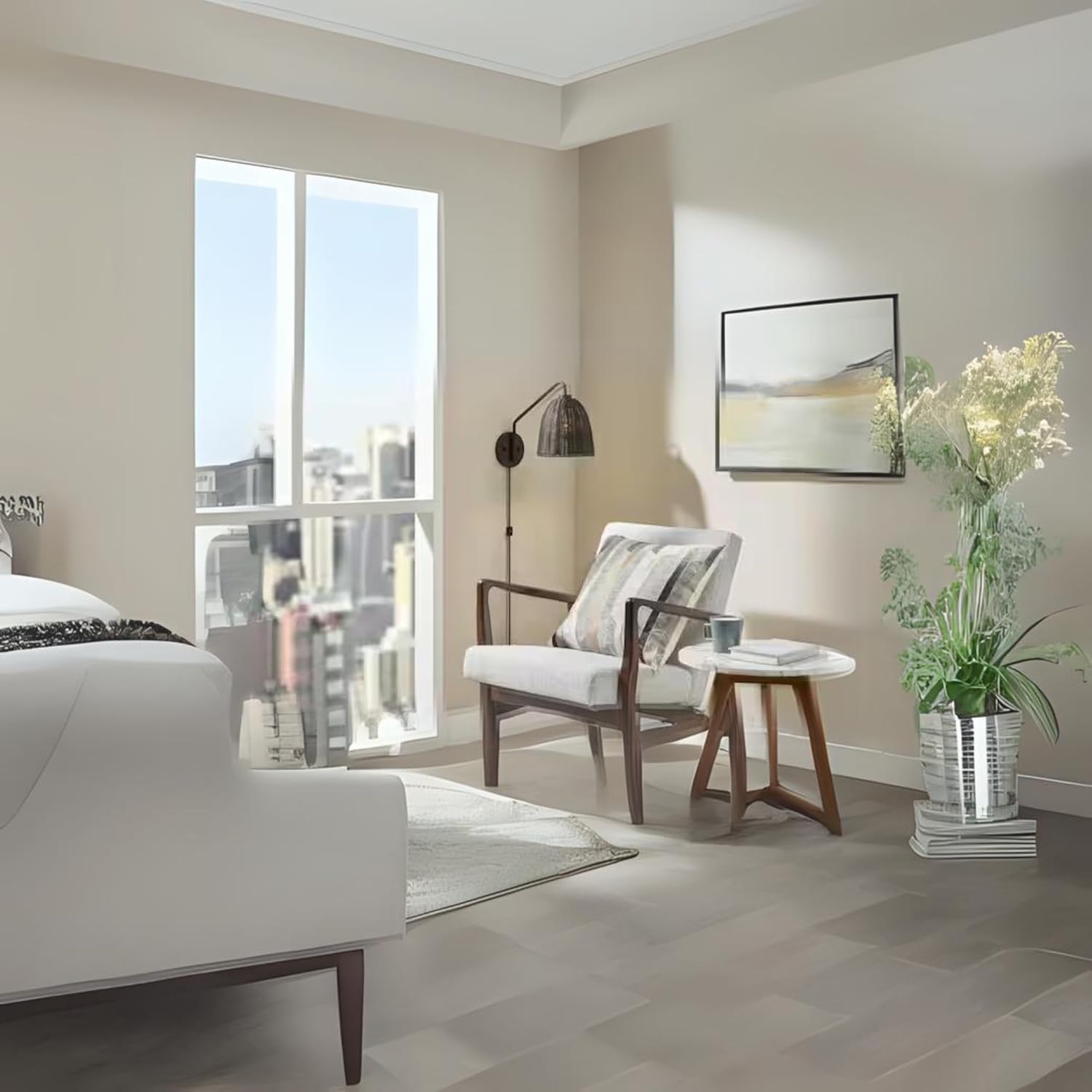 Ceybo 1-Light Farmhouse Wall Sconce in Matte Black, Rattan-Wrapped Shade, Dimmable Rustic Wall Light for Hallway, Bedroom, Kitchen, and Living Room