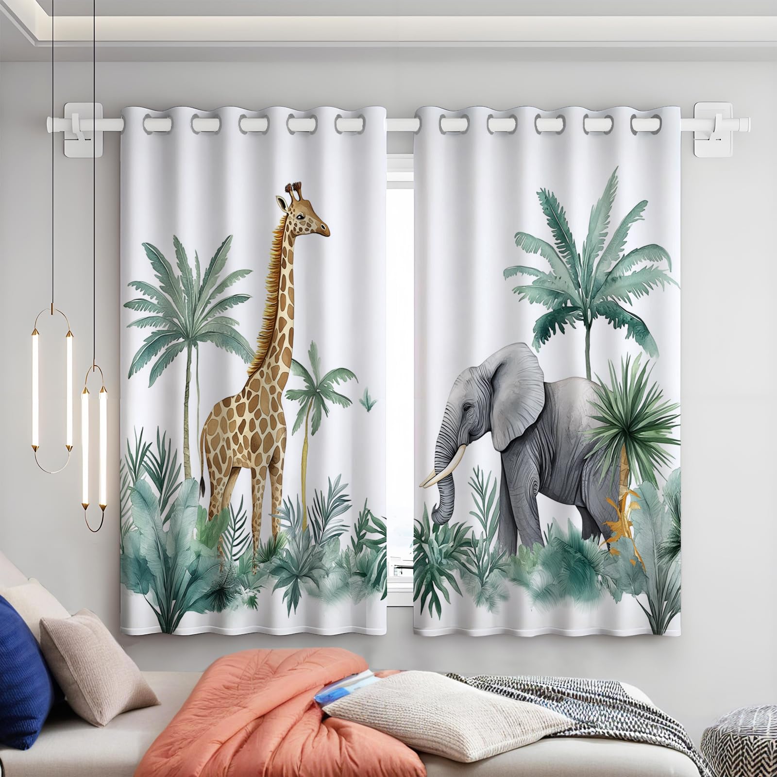 Rideaux occultant plantes de style haut de gamme avec imprimé faune tropicale moderne