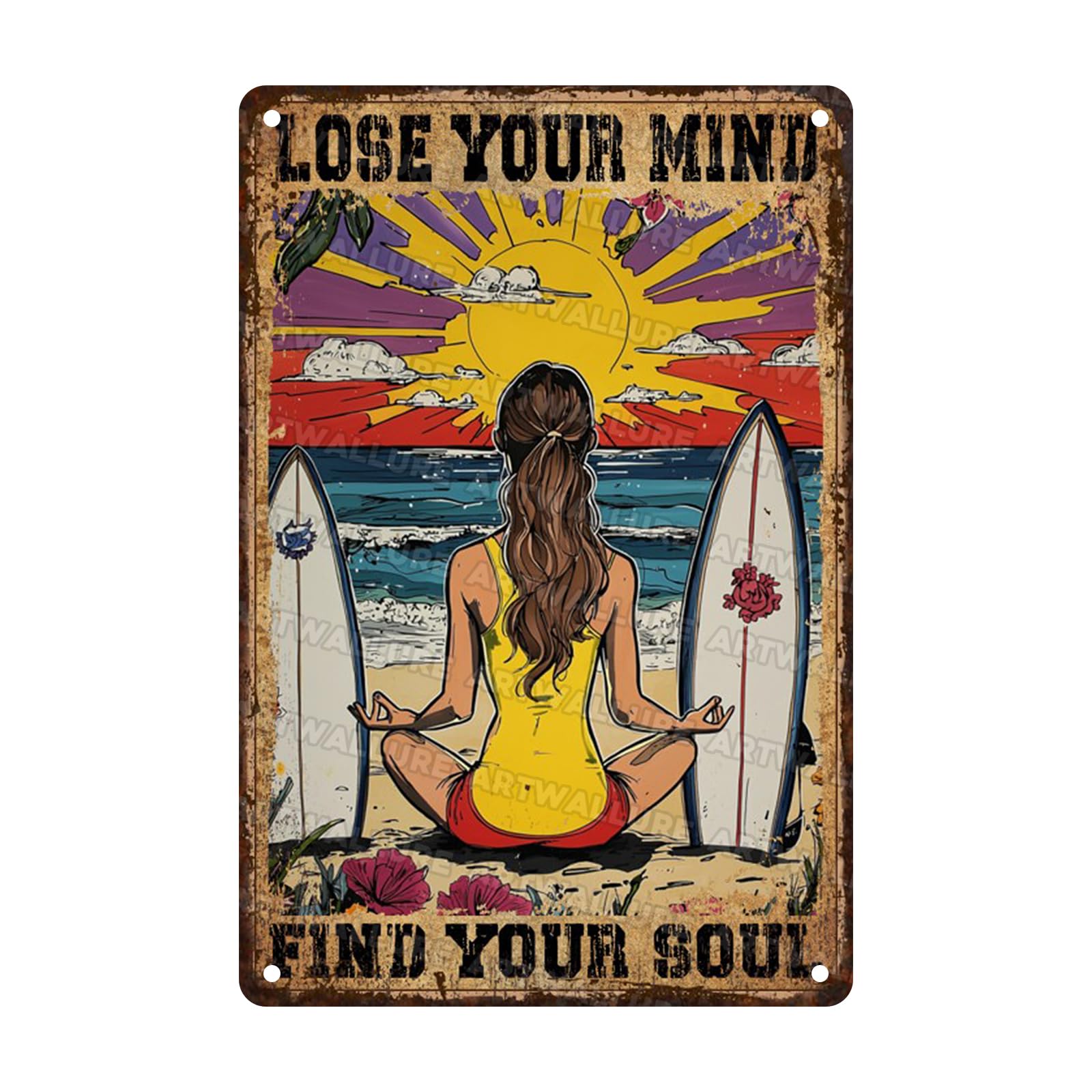 Anceky Vintage Signs Lose Your Mind Find Your Soul Metal Tin Sign Funny Wall Decor For Kitcen Garage Farmhouse Backyard Home 12×8 Inch