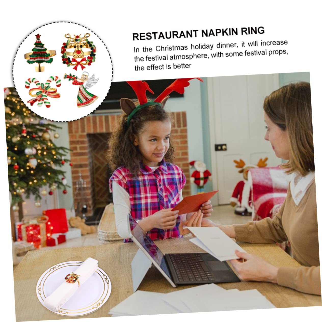 Alipis 12stücke Teiliges Weihnachtsset Legierung Dekorative Serviettenringe Für Festliche Tischgestaltung Rot Und Grün Für Hochzeiten Partys Und Festliche Anlässe