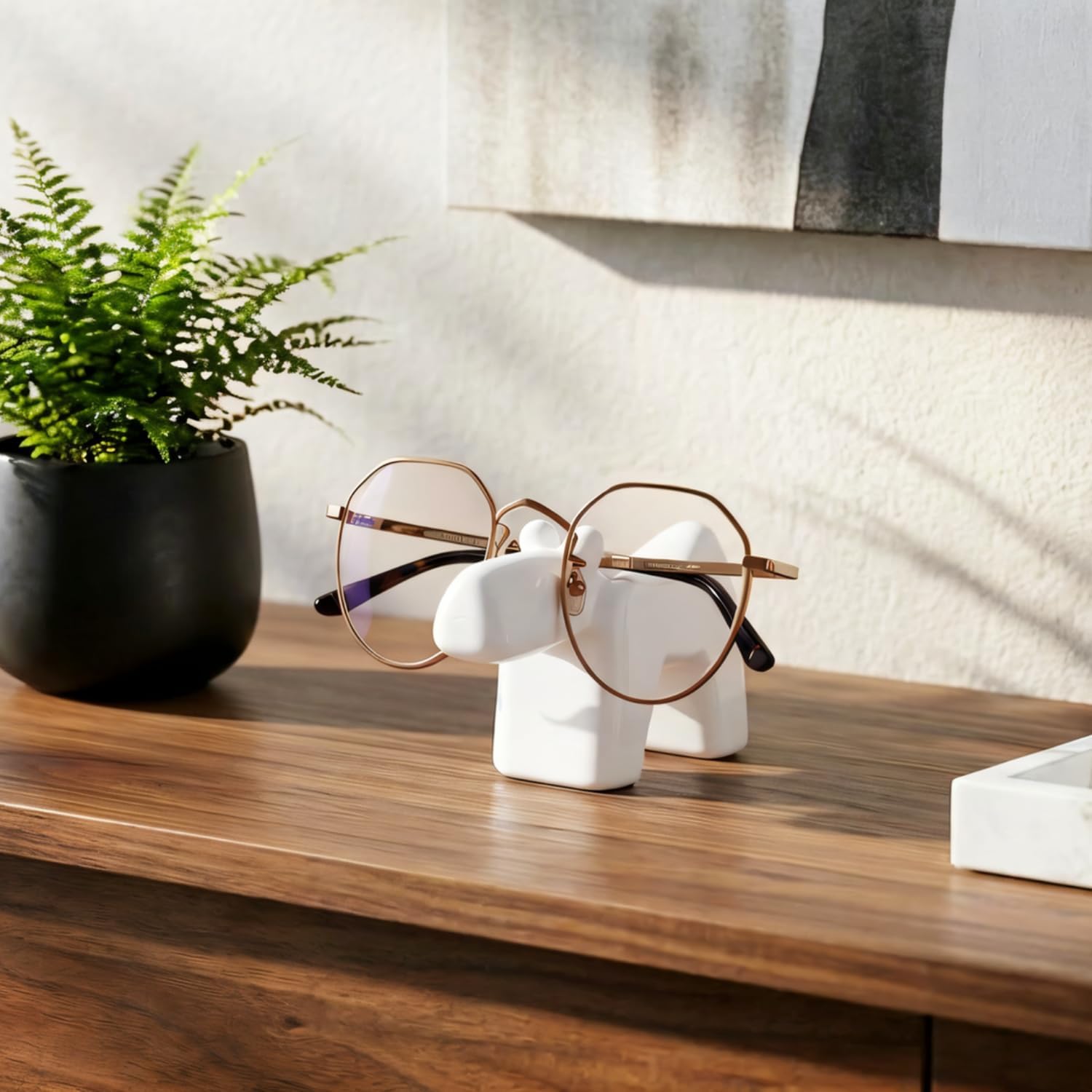Torre & Tagus Rover Dog Eyeglass Holder Stand, Glasses Holder for Nightstand or Desk, Cute Funny Animal Glasses Stand, Decorative Eyewear Organizer