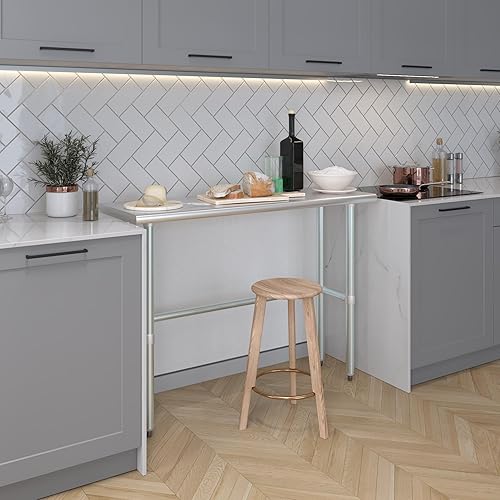 Vista 133 de Mesa de trabajo de acero inoxidable AmGood