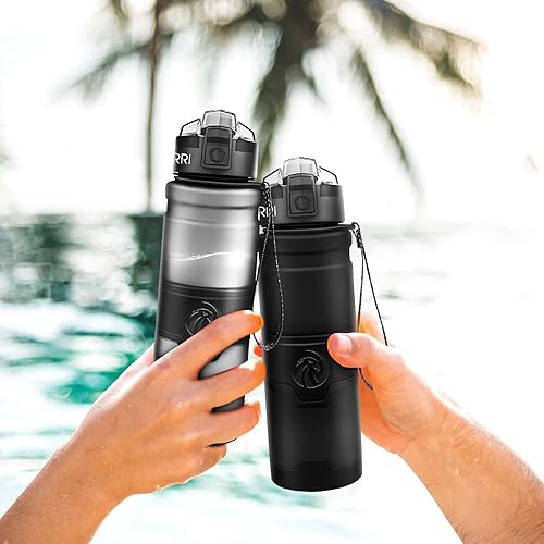 Miniatura 139 de Botella de agua deportiva Zorri, 13.5, 17, 23.6 onzas, sin BPA, a prueba de fugas, ligera, para exteriores, campamento, ciclismo, fitness, gimnasio