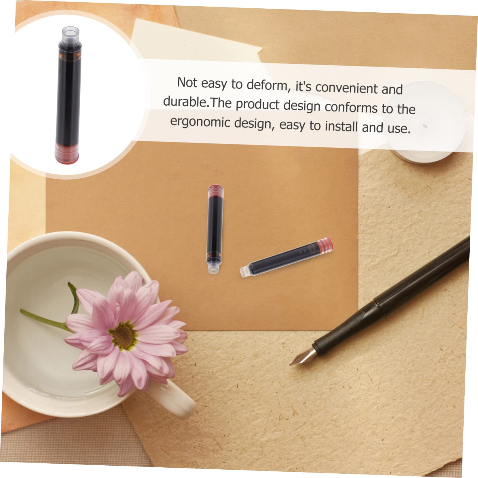 Lurrose 150pezzi Ricariche Per Stilografica e Cancellabile Facili Usare Per Scuola e Assorbenza Ottimale Per Scrittura