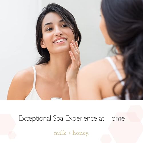 Miniatura 5 de milk + honey Mascarilla facial exfoliante con enzimas, aloe vera natural AHA, extracto de caña de azúcar, mascarilla facial hidratante para el