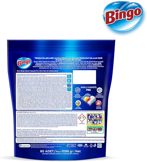 Bingo Smart Capsule Pro Dishwasher Detergent Tablet 80's