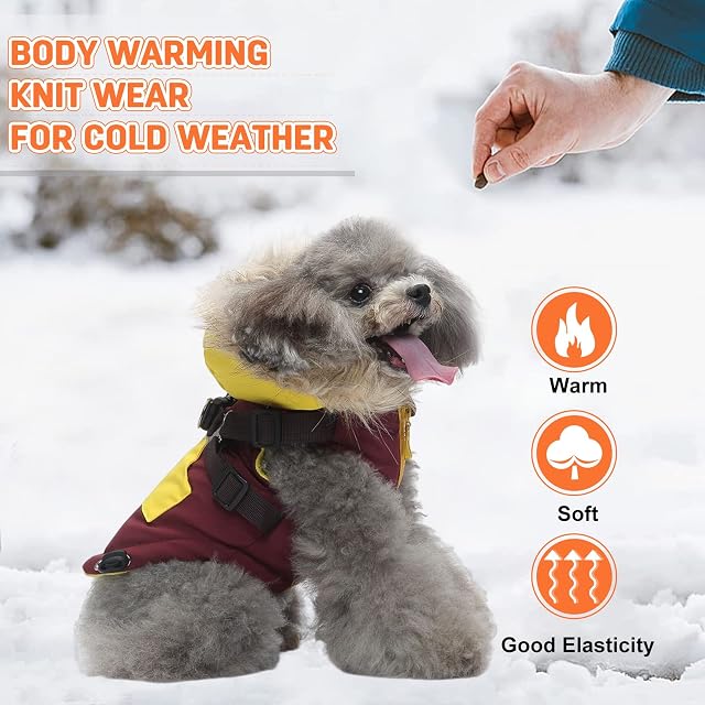 Foto 7 de 7 de PETCUTE Abrigo para Perros con Capucha,Chaqueta Cálida Invierno para Perros con Forro Polar,Ajustable Abrigo…
