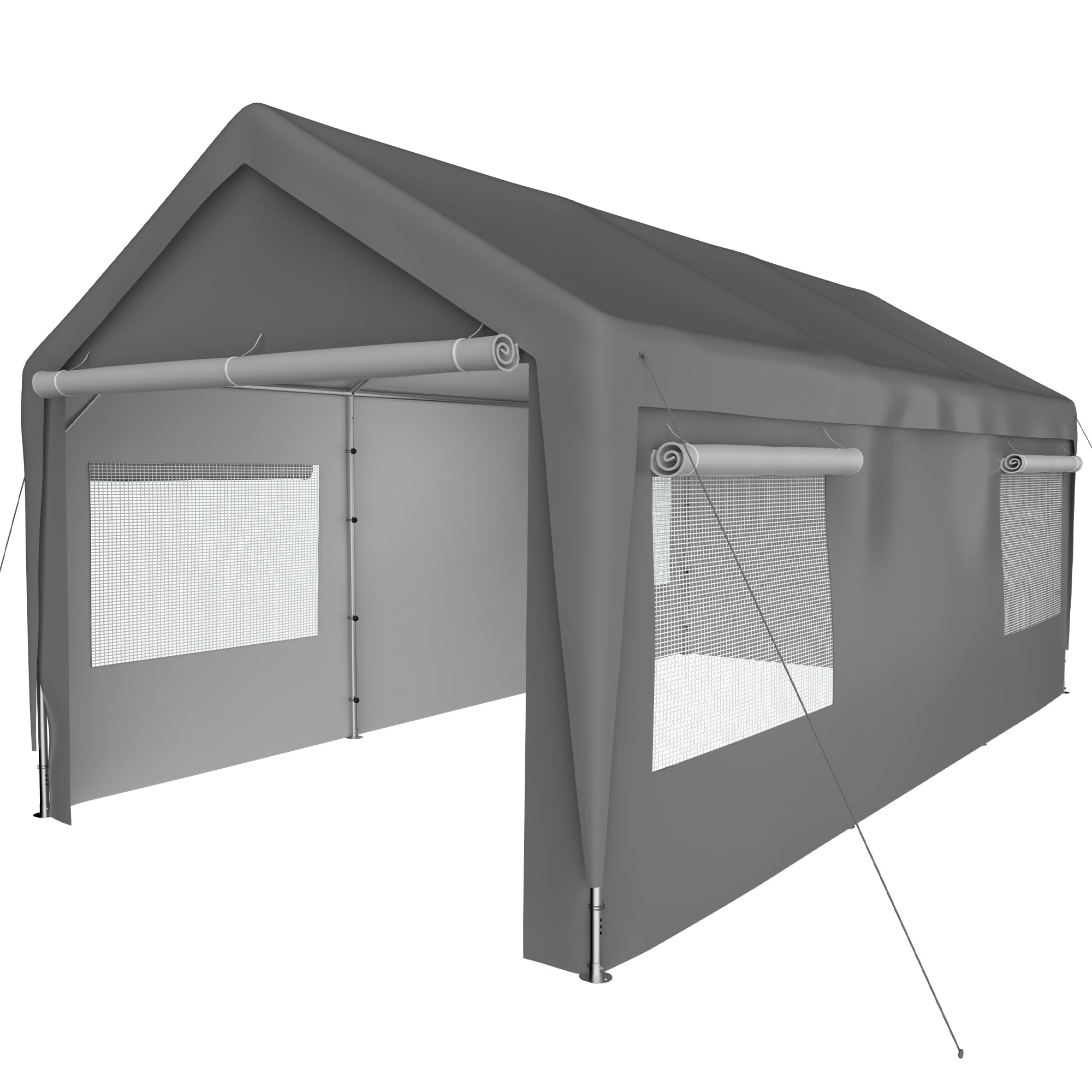 Garaż namiotowy, 6 x 3 x 2,8 m, namiot garażowy, odporny na zimę, drzwi zwijane i wentylowane okna, namiot pastwiskowy, namiot magazynowy, zadaszenie garażu, zadaszenie garażowe do samochodu, SUV